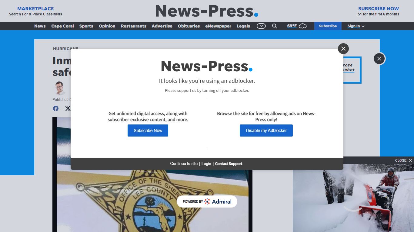 Inmates at both Lee jail facilities safe following Hurricane Ian