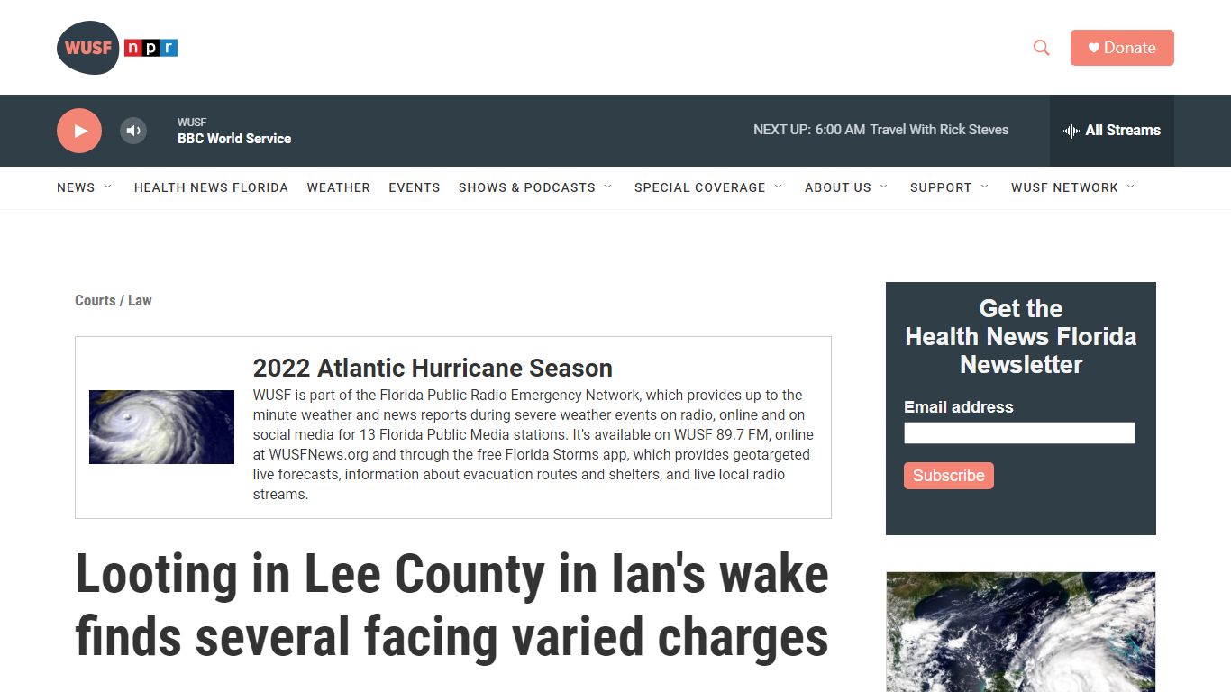 Looting in Lee County in Ian's wake finds several facing varied charges